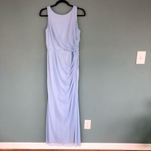Davids Bridal high ice blue neck gown